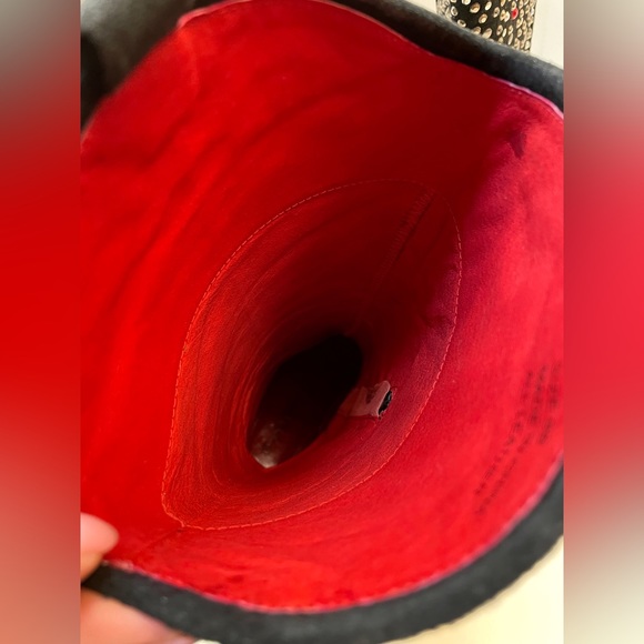 Beverly Feldman Western Boots Black Suede Leather Rhinestone Multi-Color Size 9 - Picture 10 of 14